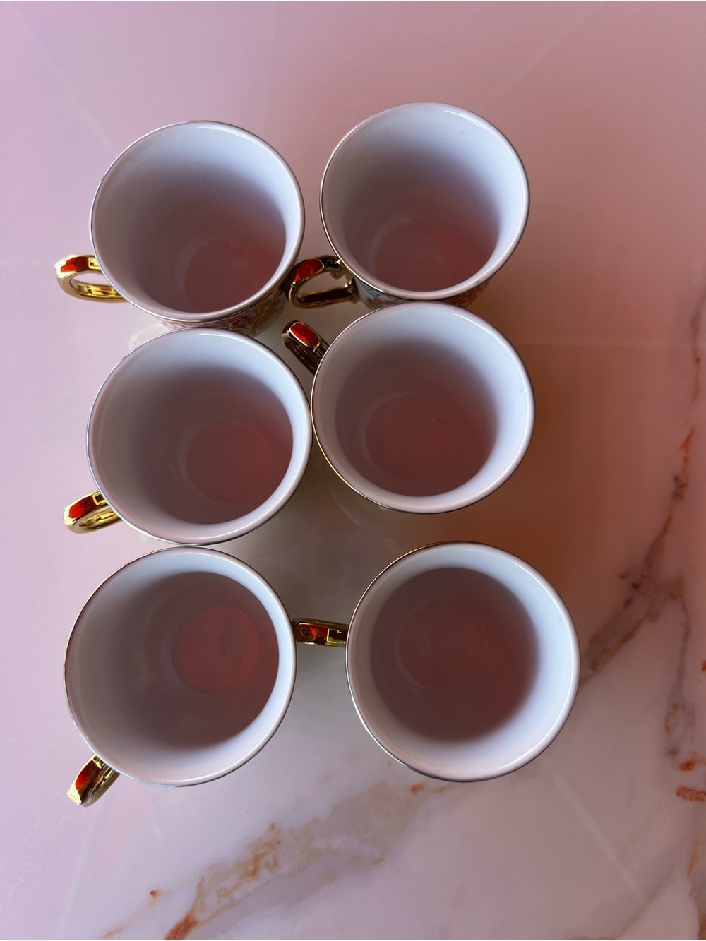 Porcelain Floral Demitasse Cup with Gold Handle - Pink Floral - Picture 2 of 7
